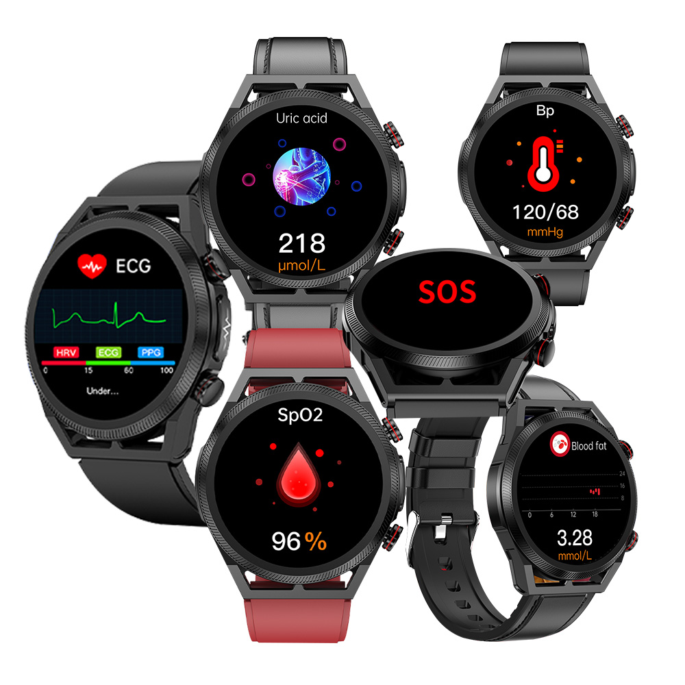 ET310---Vanssa New Full Functions ET310 Medical Watch Ecg Blood Uric Acid Cholesterol Triglycerides Rapid Test Meter Smart Watch
