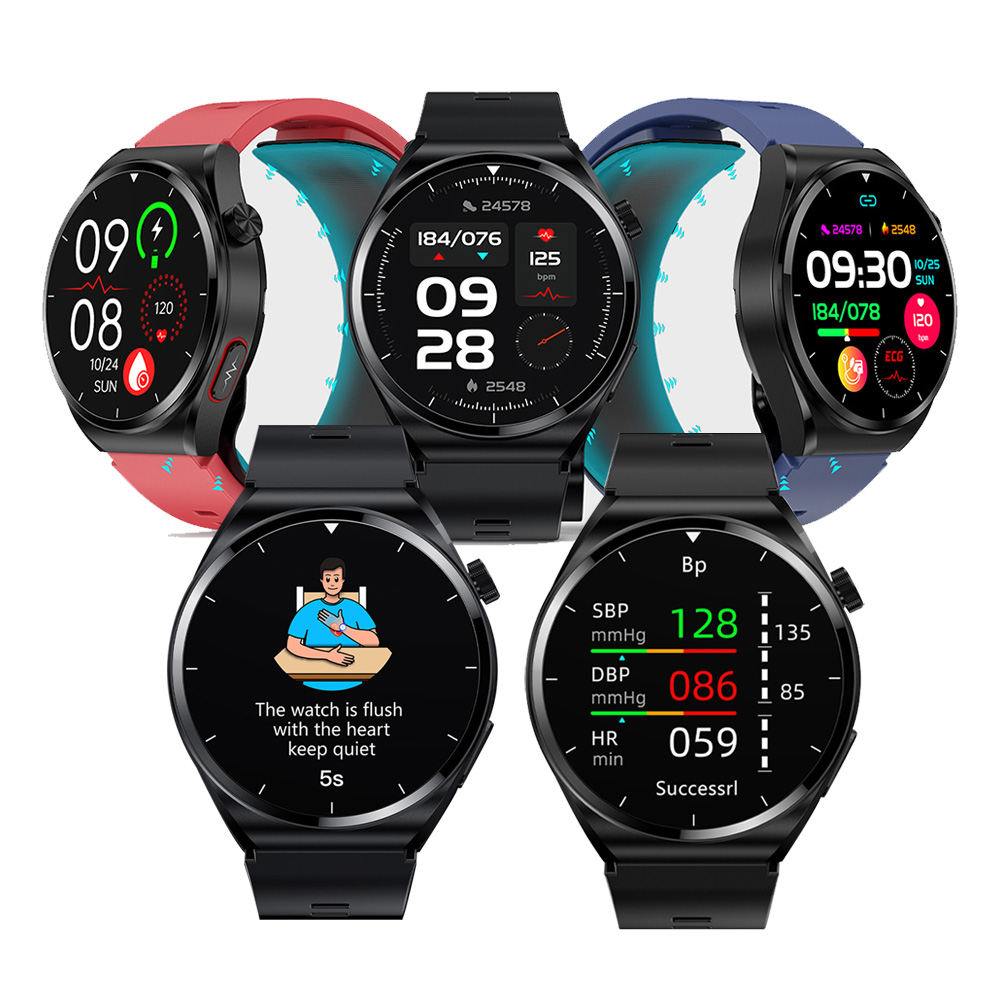 S22--professional digital wrist temperature air pump strap design ecg ppg blood pressure monitoring health smart watch
