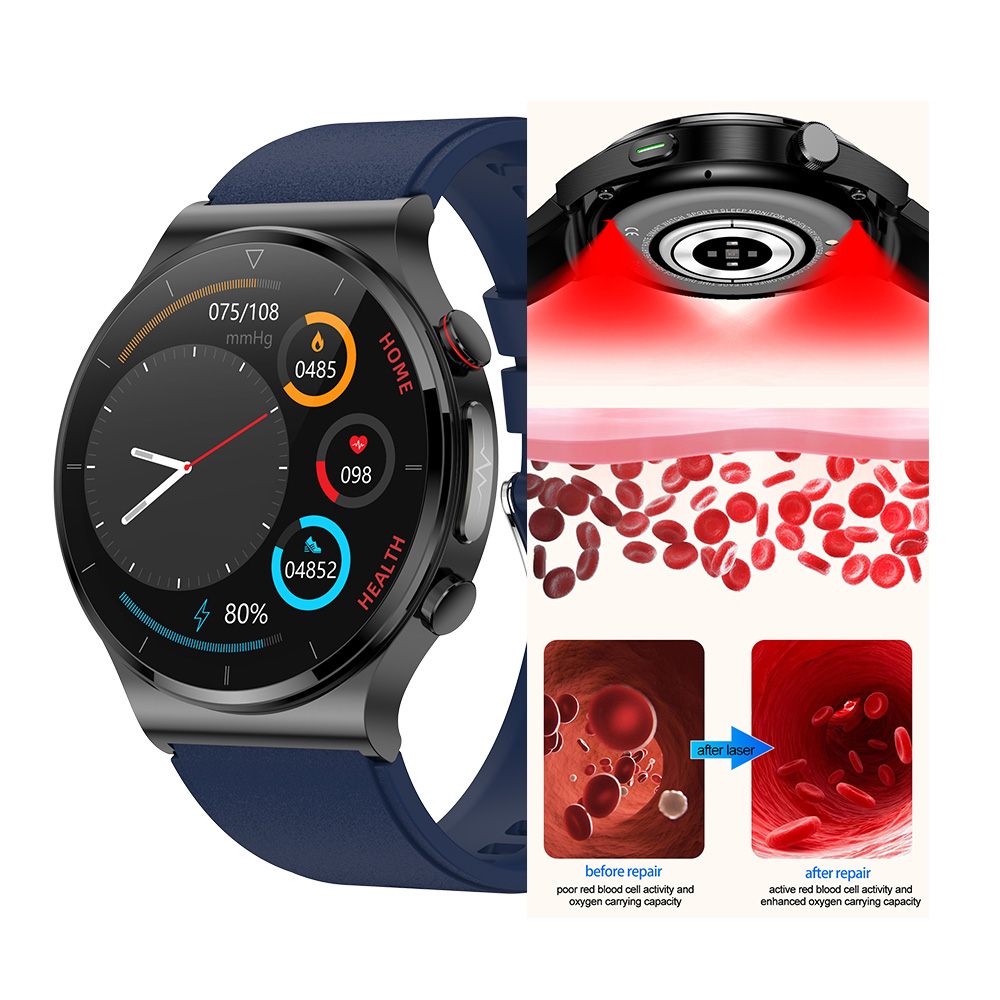 E300--- Laser therapy heart rate ECG health smart watch