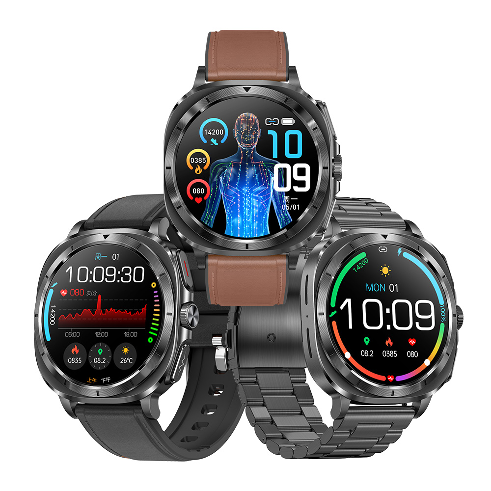 ET492---Multifunctional AMOLED BT SOS emergency call ECG HRV blood health monitoring ET492 smartwatch NFC Alipay smart watch ET492