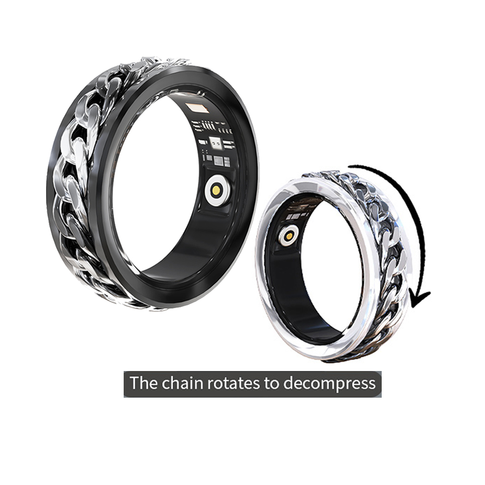 Vring-7---Vanssa Fashion stainless steel SmartRing sport fitness GPS tracker sleep health smart ring with Funny Rotating Chain