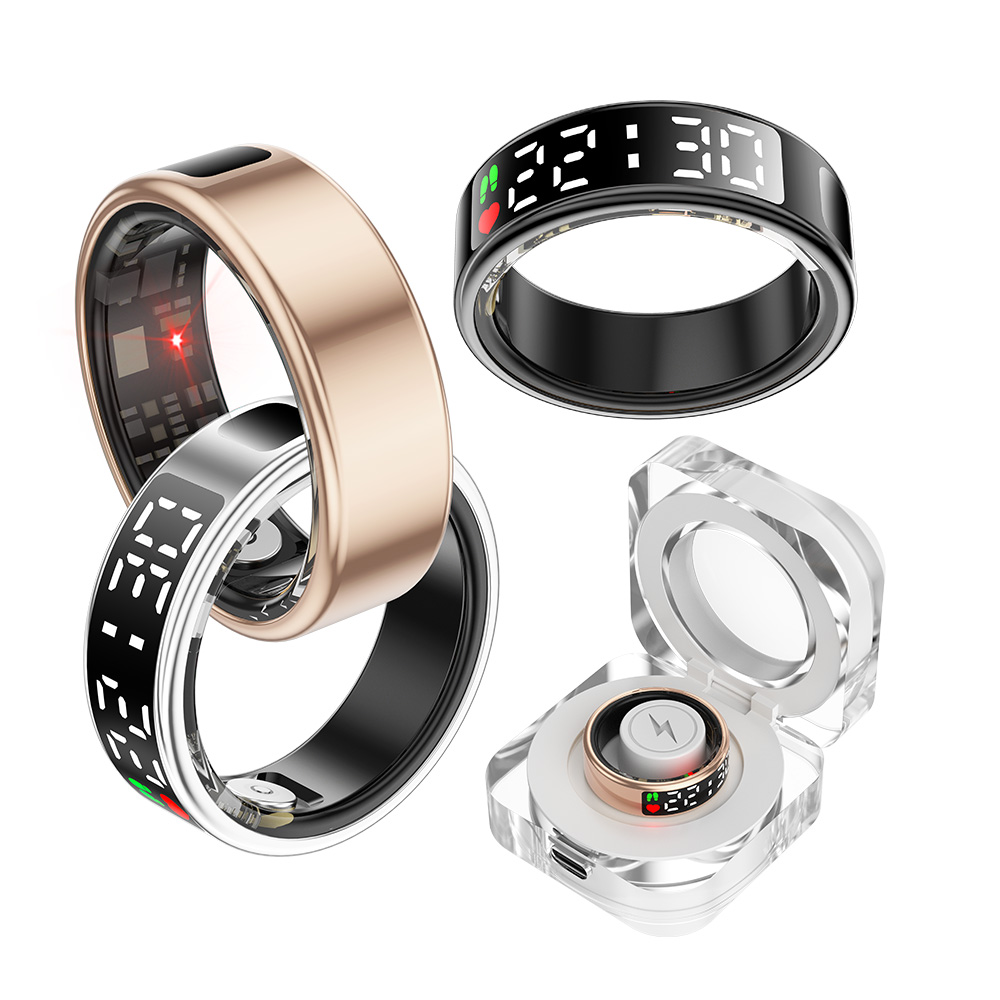 SR08---Multifunctional Touch Screen Date Display Electronic Smartring SR08 Tiktok Photo Control Health Monitor Sport Smart Ring with screen